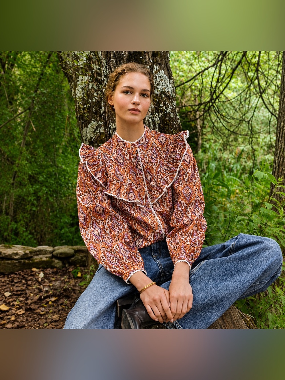 NWT Sonmer Dorothy Blouse Ikat $160 MSRP